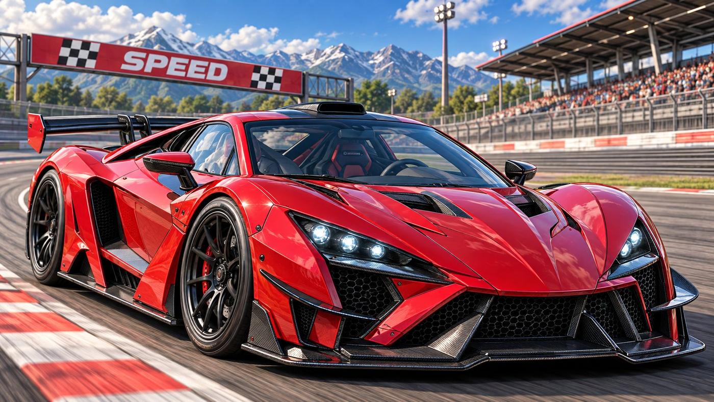 Concept render: a race car relit by a neural pass